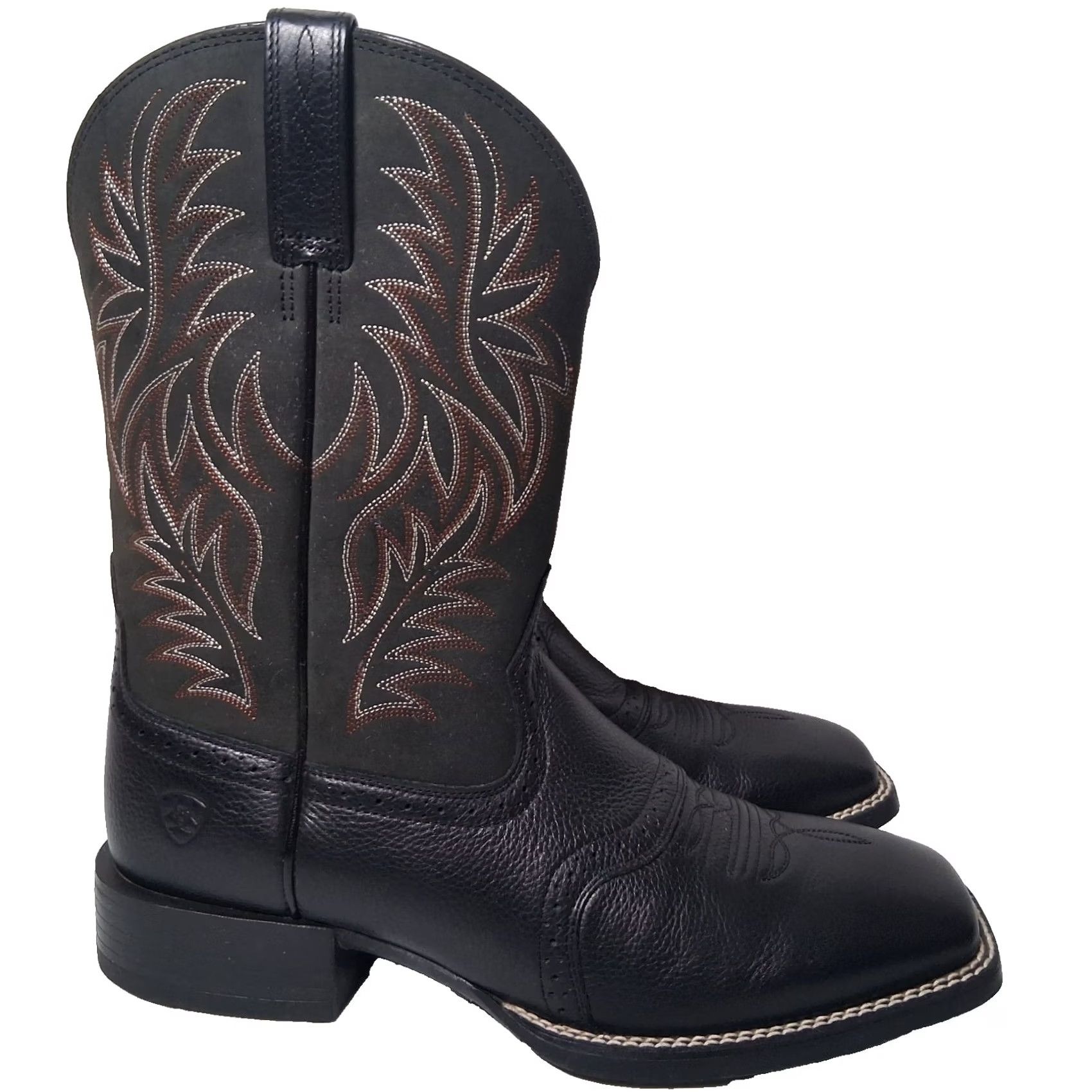 Ariat Ariat Sport Western Boots Men 11 1/2 D Black Leather Square Toe Cowboy Rancher Rodeo Boots Size US 12 / EU 45 - 2 Thumbnail