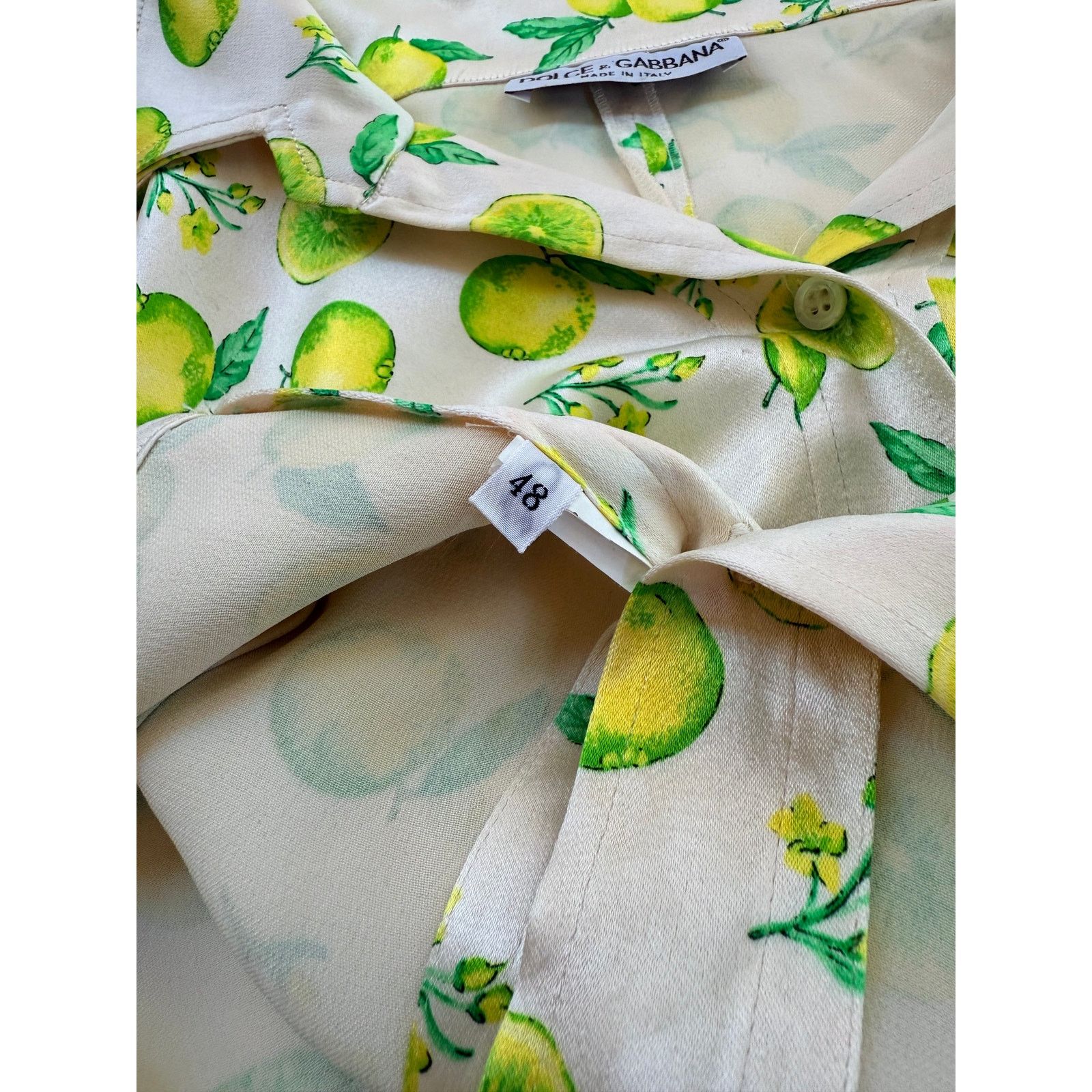 Dolce & Gabbana Dolce & Gabbana 1996 Citrus Print satin blouse. Size M / US 6-8 / IT 42-44 - 6 Thumbnail