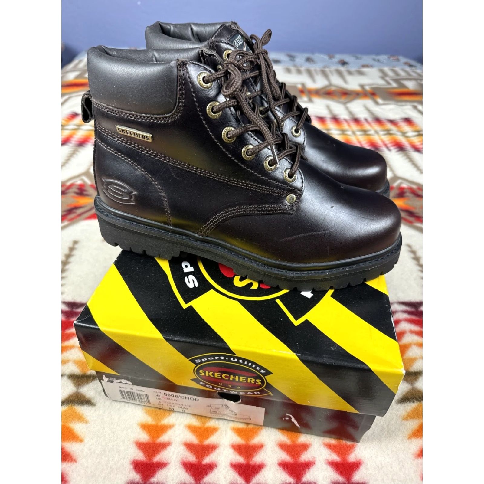 SKECHERS VINTAGE Skechers Bully Brown Boots 6606 Mens Sz 9 M W Box Leather Boots Brown 9 Mens Size US 9 / EU 42 - 2 Thumbnail