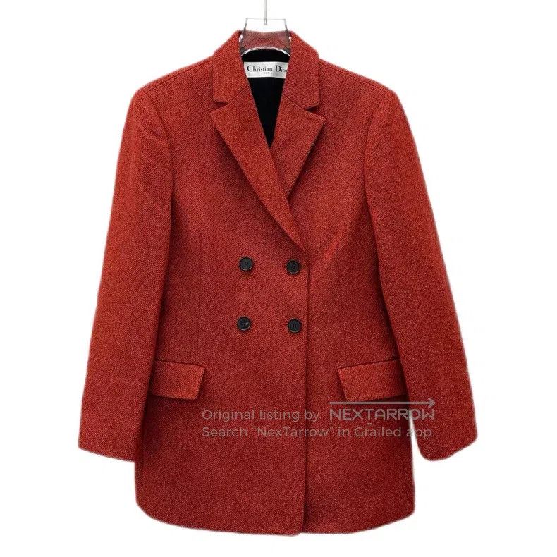 Dior Dior Red wool lapel double-breasted long-sleeved suit jack Size M / US 6-8 / IT 42-44 - 1 Thumbnail