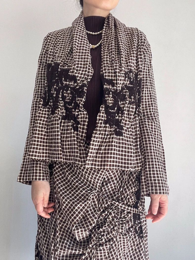 Issey Miyake Issey Miyake size:2 A grey embroidered cardigan Size XS / US 0-2 / IT 36-38 - 3 Thumbnail