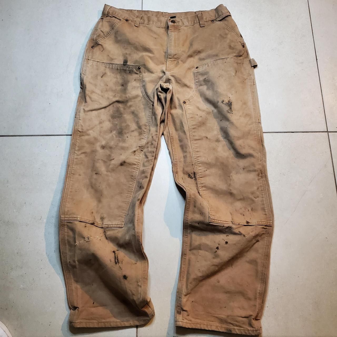 Carhartt Vintage Carhartt thrashed double knee pants Size US 38 / EU 54 - 1 Thumbnail