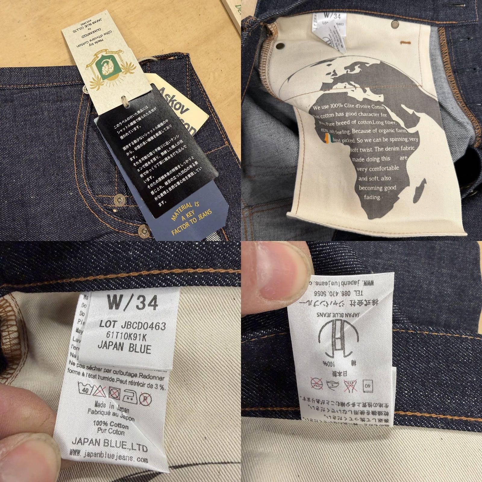 Japan Blue Japan Blue Jeans Mens Slim Tapered Jeans 34x35 Raw Selvedge Cote D’lvoire Cotton Dark Blue Denim Size US 34 / EU 50 - 9 Thumbnail