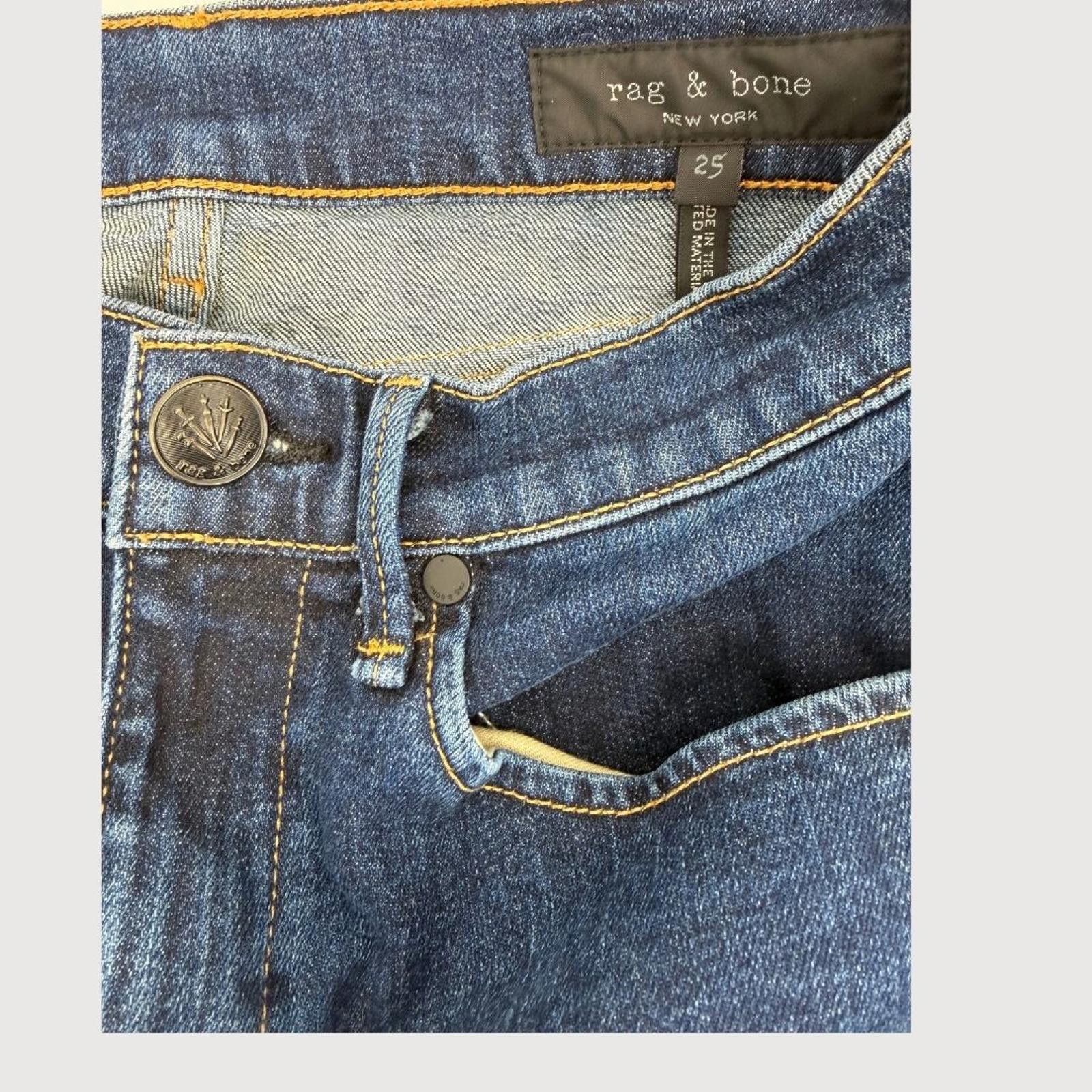Rag & Bone Rag & Bone Slim Straight Jeans Dark Blue Wash Size 26 Size 26" / US 2 / IT 38 - 3 Thumbnail
