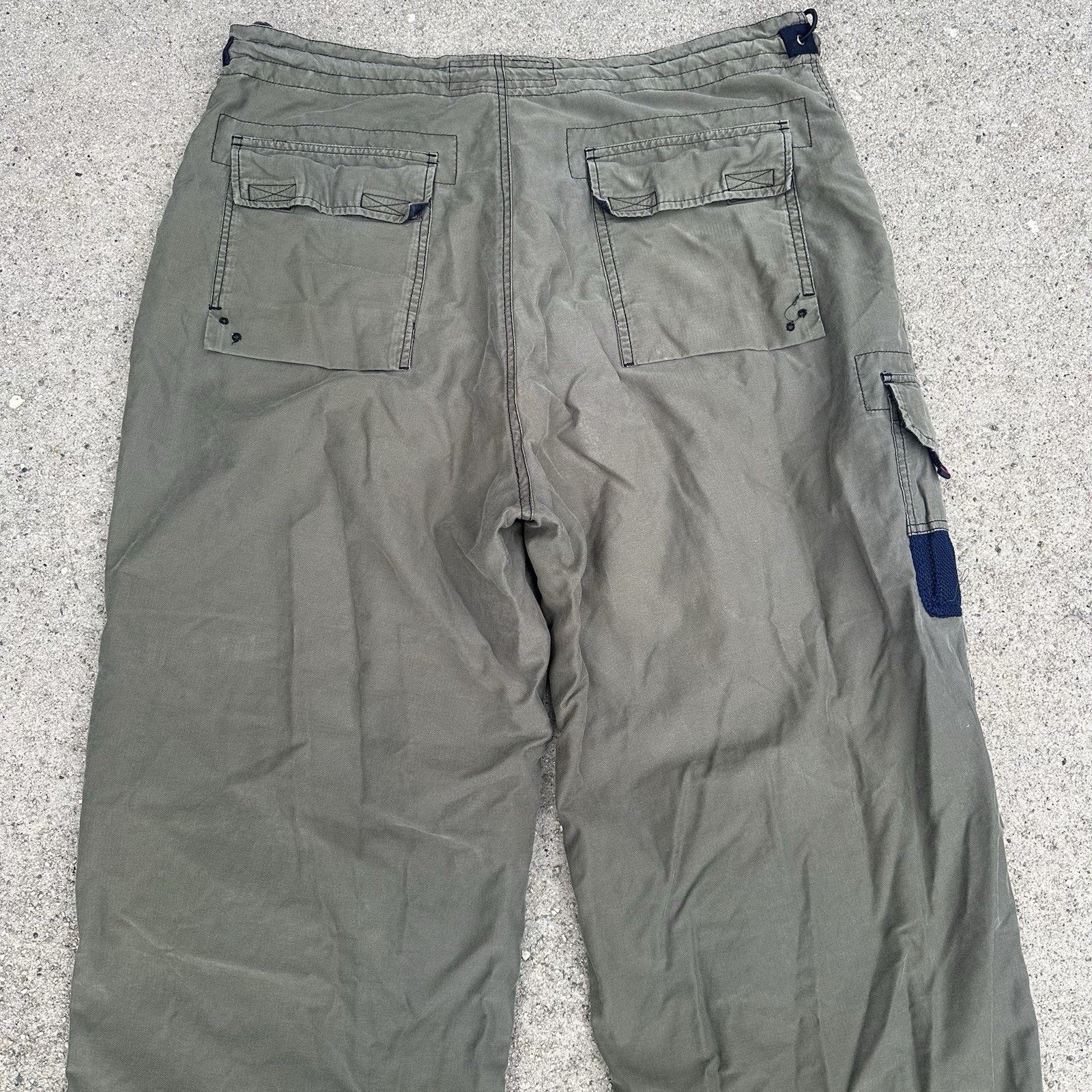Abercrombie & Fitch × Vintage Vintage Y2K Abercrombie & Fitch Green Cargo Parachute Pants Size US 37 - 5 Thumbnail