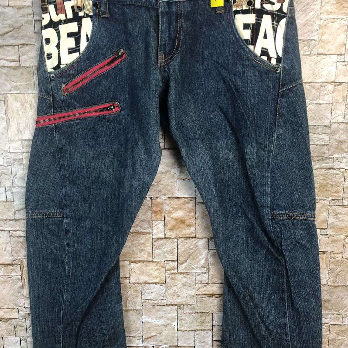 Other Surf Style Double Waist Blue Denim Pants #A72 Size US 31 - 6 Thumbnail