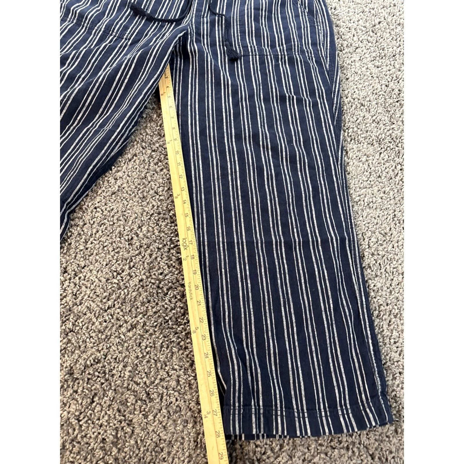 Vintage VINTAGE Sonoma Linen Pants Women's 2XL Blue Striped Wide Relaxed Beach Lounge Pants Women Blue Striped Linen 2XL Beach Relaxed Chino Girls? Size 40" / US 18 - 2 Thumbnail