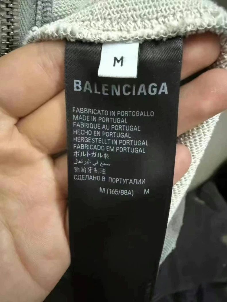 Balenciaga Balenciaga Gray Destroyed Letter Zip Hoodie Jacket Size US M / EU 48-50 / 2 - 4 Thumbnail