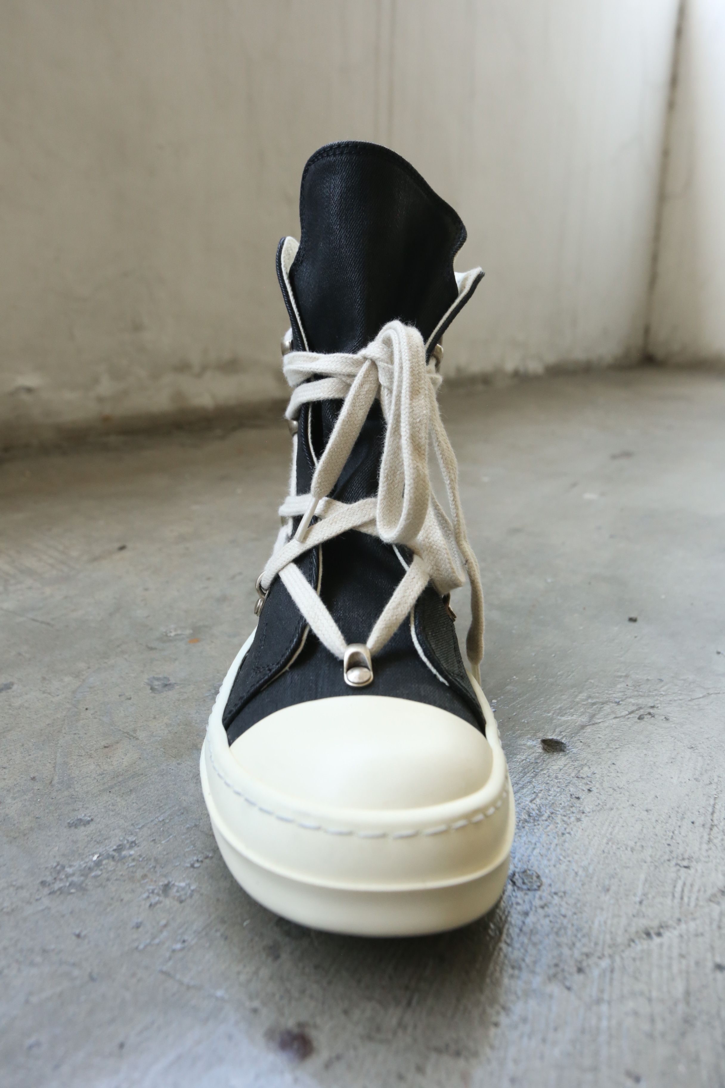 Rick Owens Drkshdw RO DRKSHDW - S/S 18 - "Dirt" - Waxed Canvas Hexagram Hi Size US 5 / IT 35 - 4 Thumbnail
