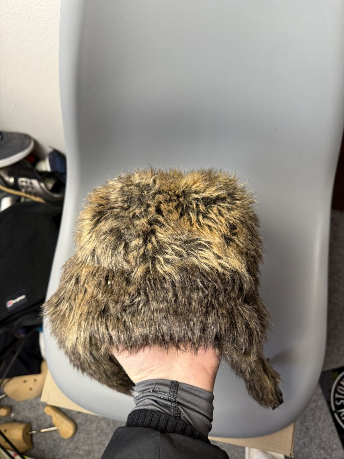 Vintage Ushanka Trapper Hat Furry Mohair Fuzzy Fur Hat Y2K 90s rare Size ONE SIZE - 5 Thumbnail
