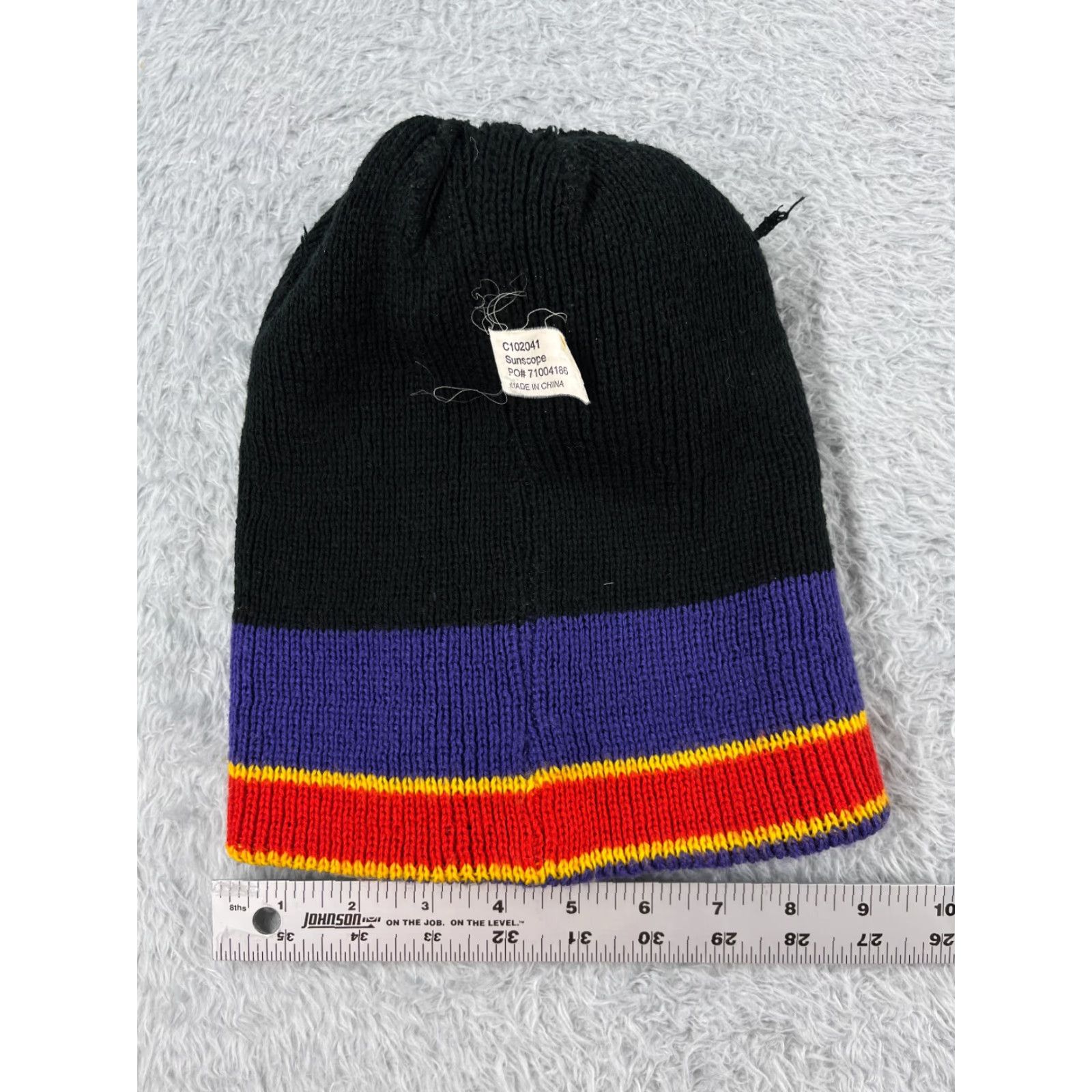 Vintage Harlem Wizards Beanie Black Red Purple Stripe Acrylic Pom Adult One Size Size ONE SIZE - 7 Thumbnail