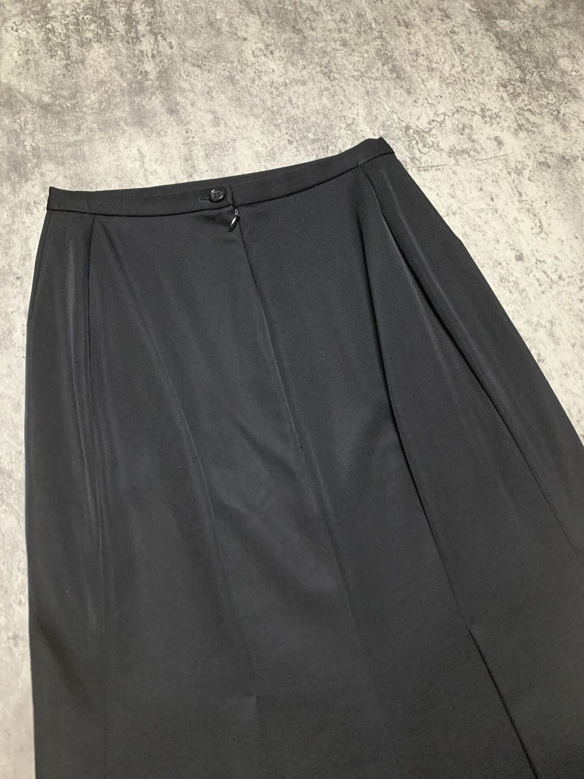 Yohji Yamamoto Iconic Yohji Yamamoto + Noir Black Wool Skirt Single Pleated Size 24" / US 00 / IT 34 - 5 Thumbnail