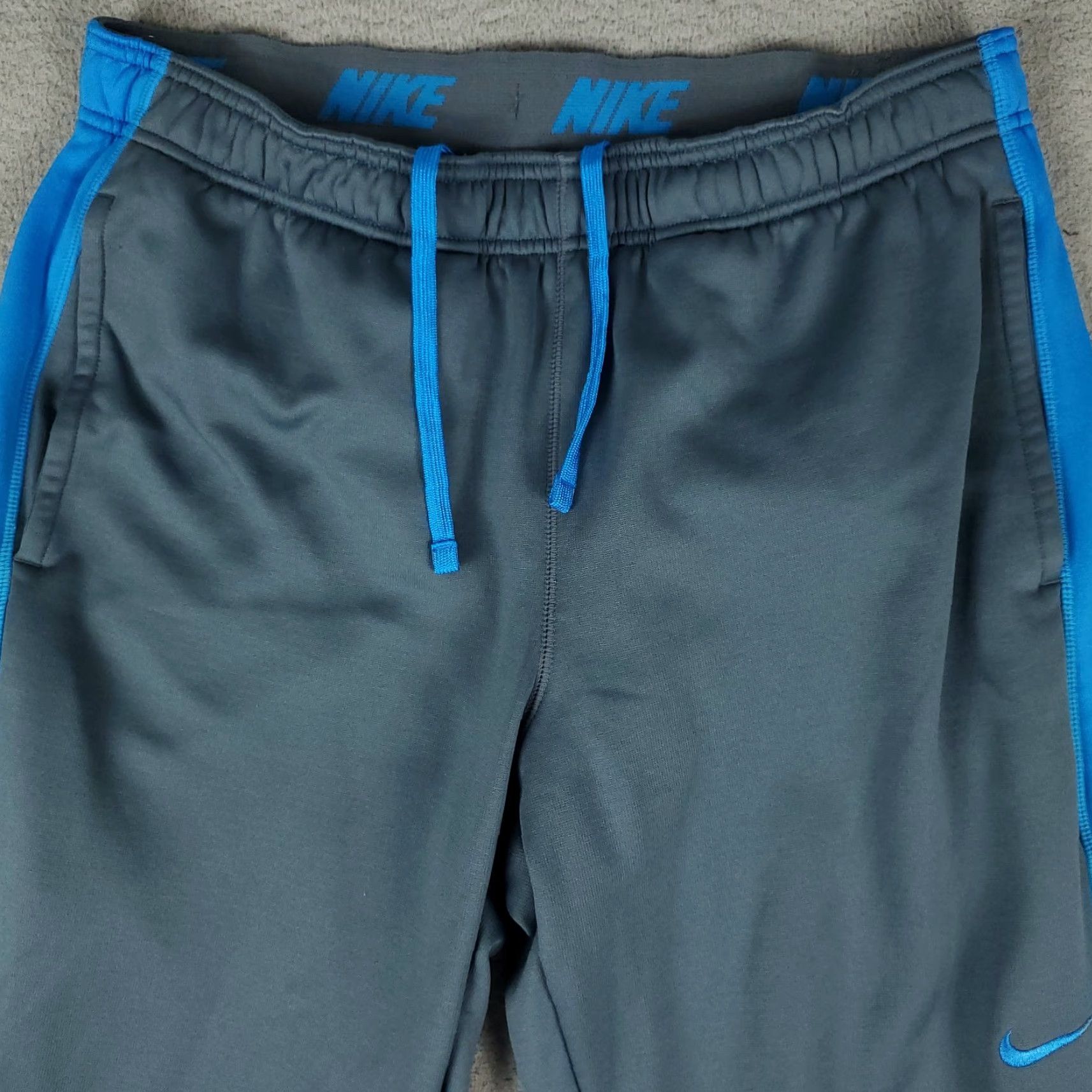 Nike Nike Pants Mens Large Blue Fleece Therma Fit Swoosh Joggers Sweatpants Size US 33 - 2 Thumbnail