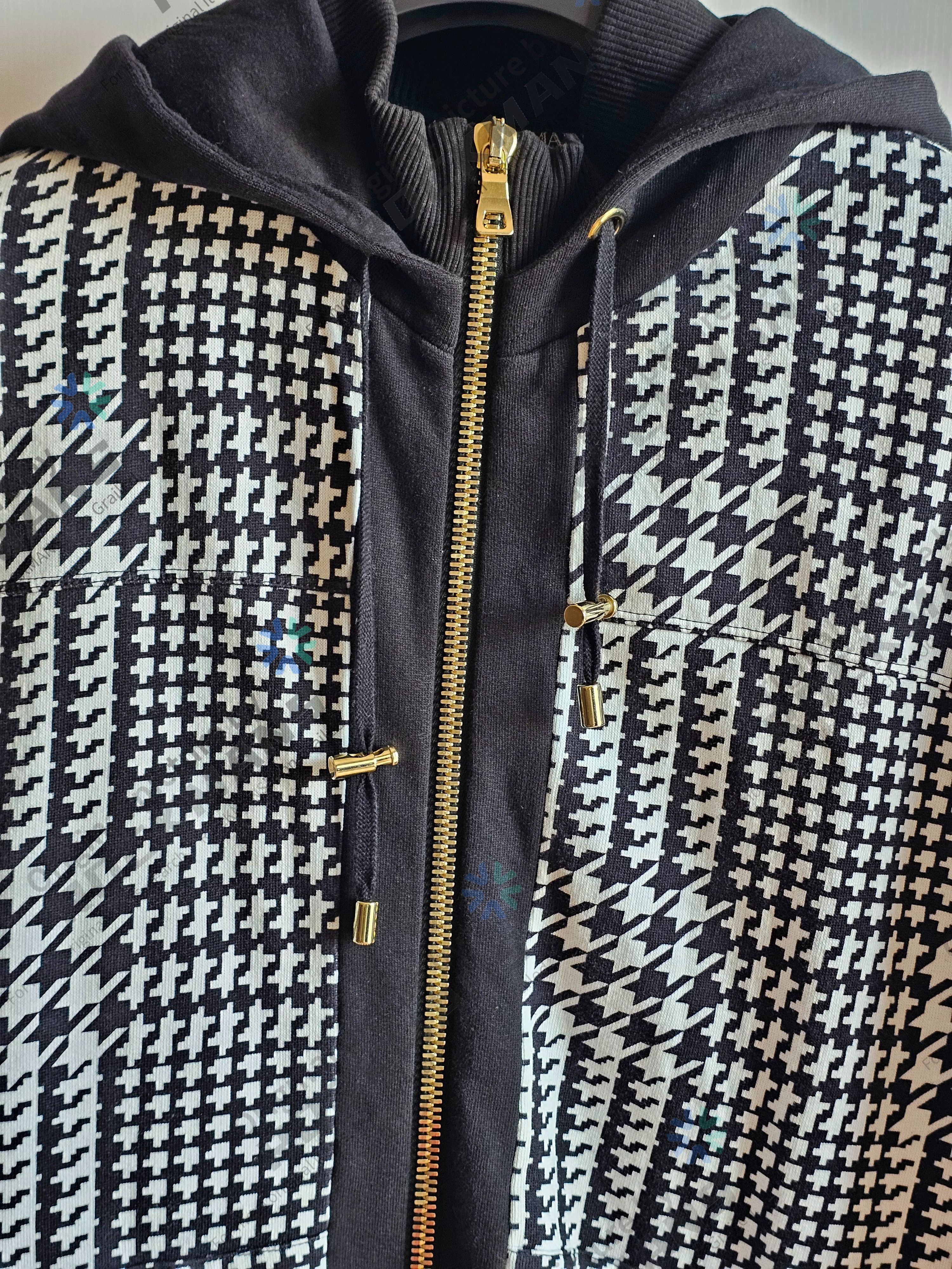 Balmain Balmain Houndstooth woven oversize hooded jacket Size M Size US M / EU 48-50 / 2 - 2 Thumbnail