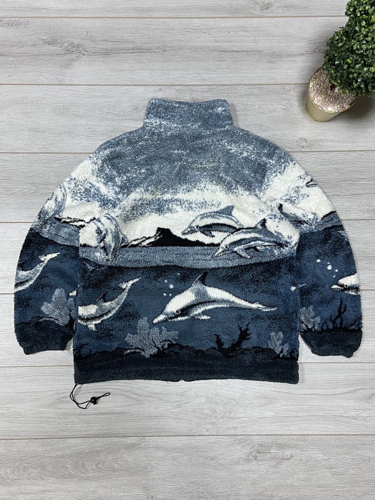 Vintage Dolphins 🐬 waves sea vintage fleece all over zip atlas Size US M / EU 48-50 / 2 - 6 Thumbnail