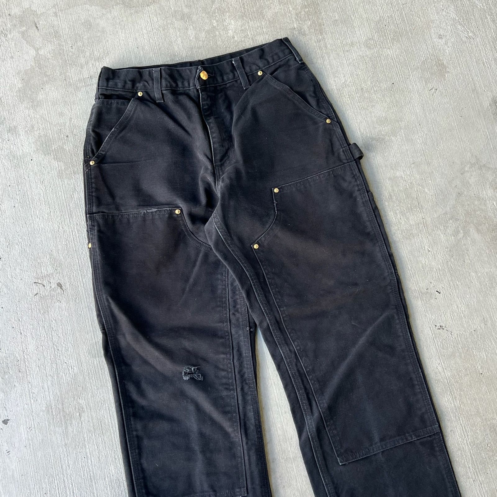 Carhartt × Vintage Carhartt black double knee work wear carpenter pants Size US 31 - 2 Thumbnail