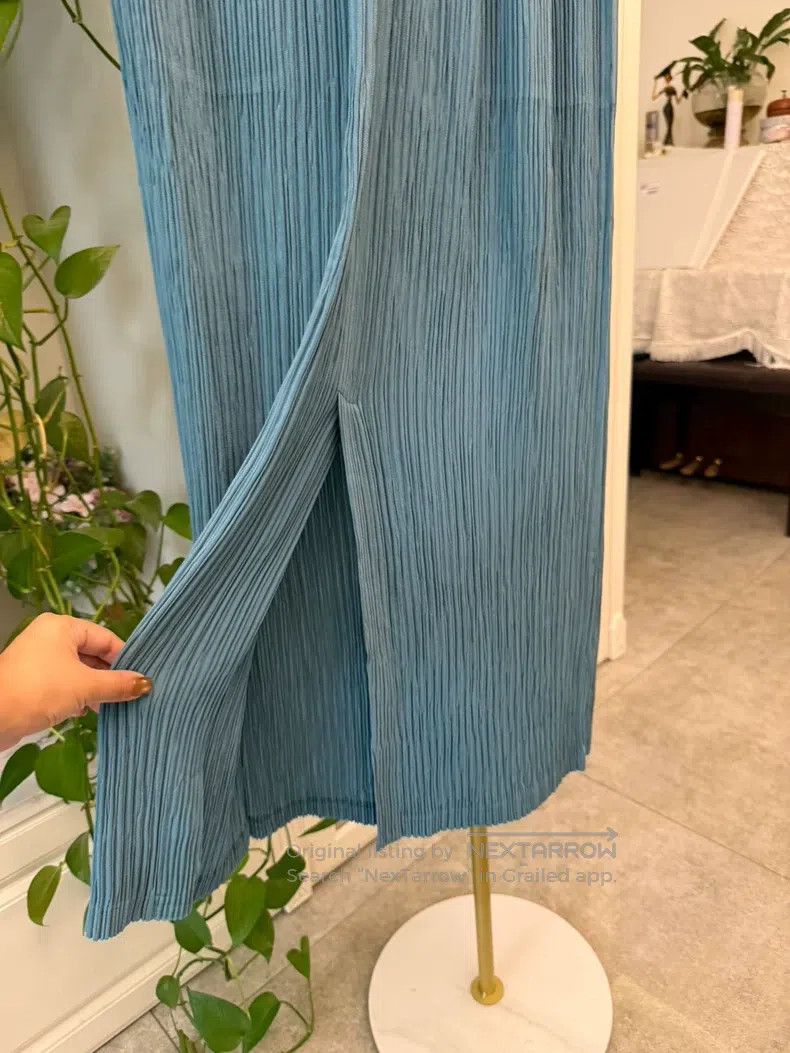 Issey Miyake Issey Miyake Main Line Toothpick Blue Midi Skirt Size 25" / US 0 / IT 36 - 4 Thumbnail