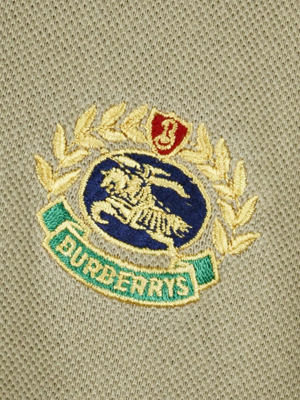 Burberry Burberrys Khaki Patchwork Polo Shirt Cus Long Sleeve Vintage Size US XL / EU 56 / 4 - 5 Thumbnail
