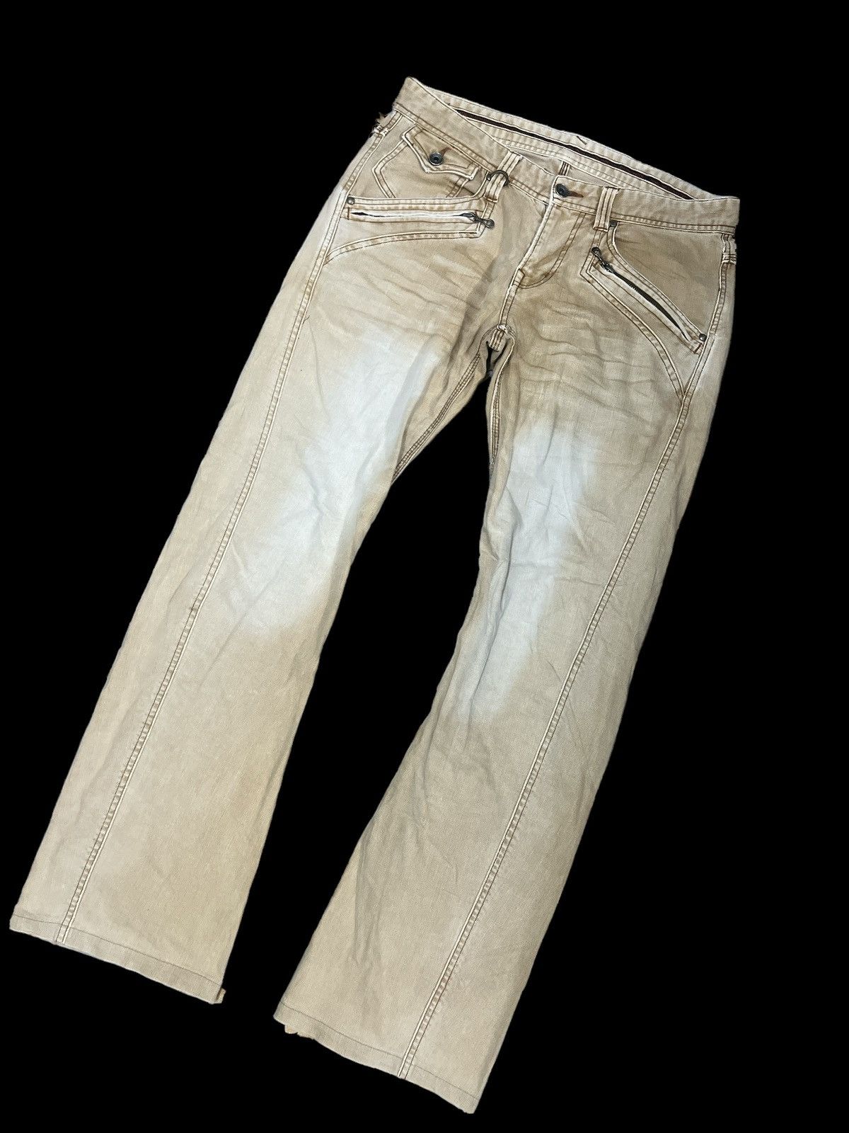 Other FLARED🔥 Y2K NICOLE CLUB BROWN FADED DISTRESSED DENIM PANT Size US 30 / EU 46 - 5 Thumbnail