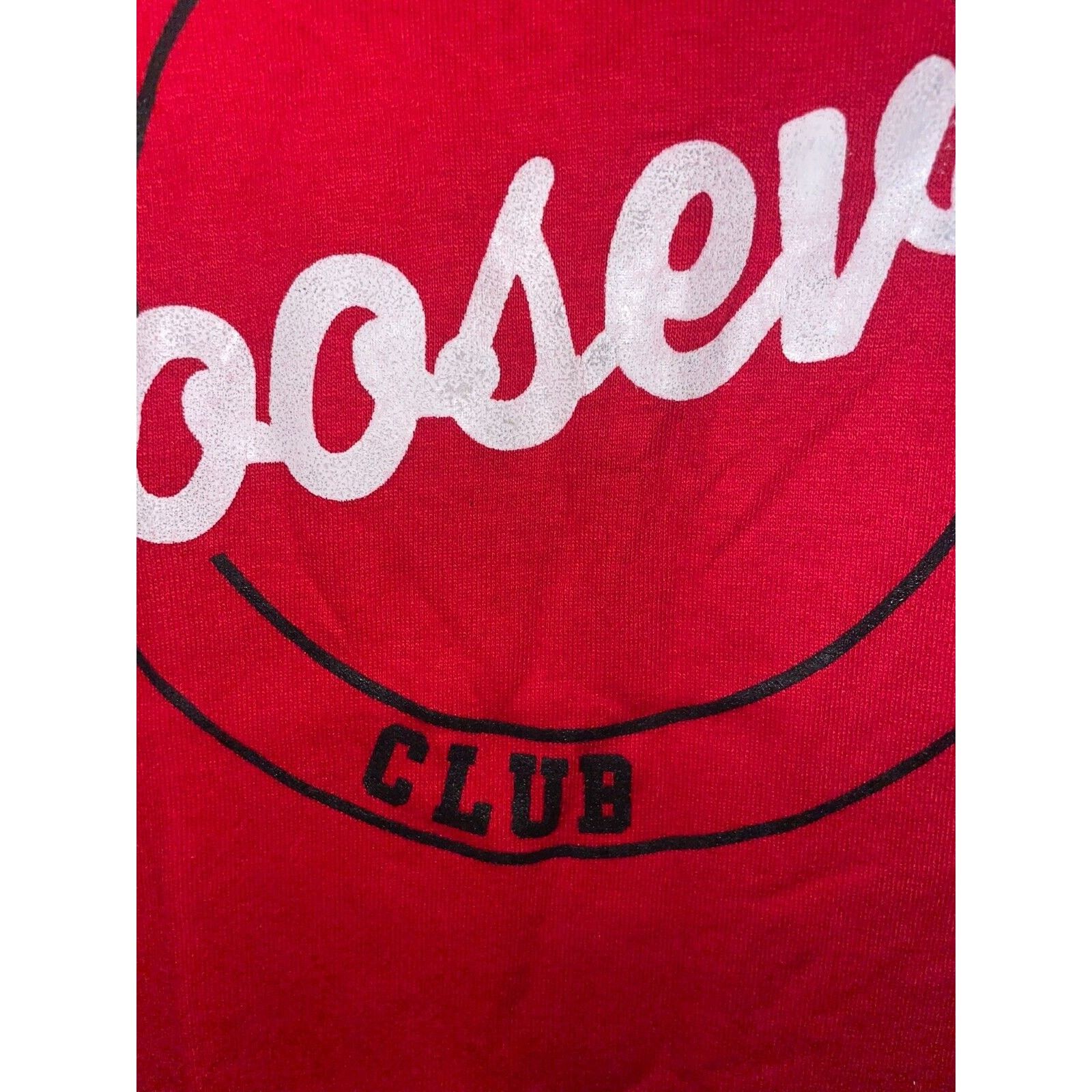 Jerzees Vintage Red Baron Shirt Club Roosevelt Red Tee 80s VTG 1980s Size US M / EU 48-50 / 2 - 4 Thumbnail