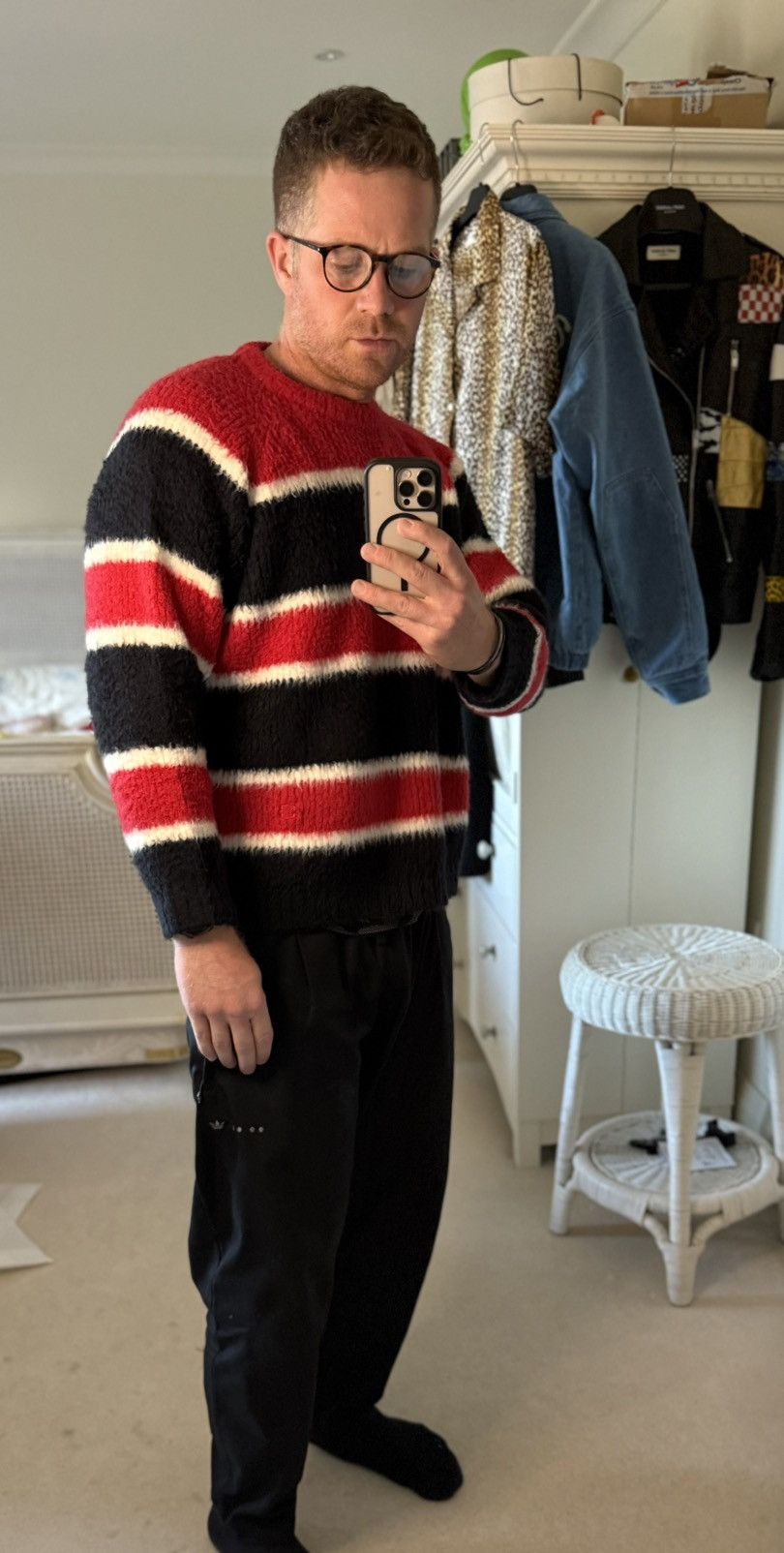 Celine $1.35k 🤑 FW24 Celine striped sweater Hedi Slimane sample Size US L / EU 52-54 / 3 - 11 Thumbnail