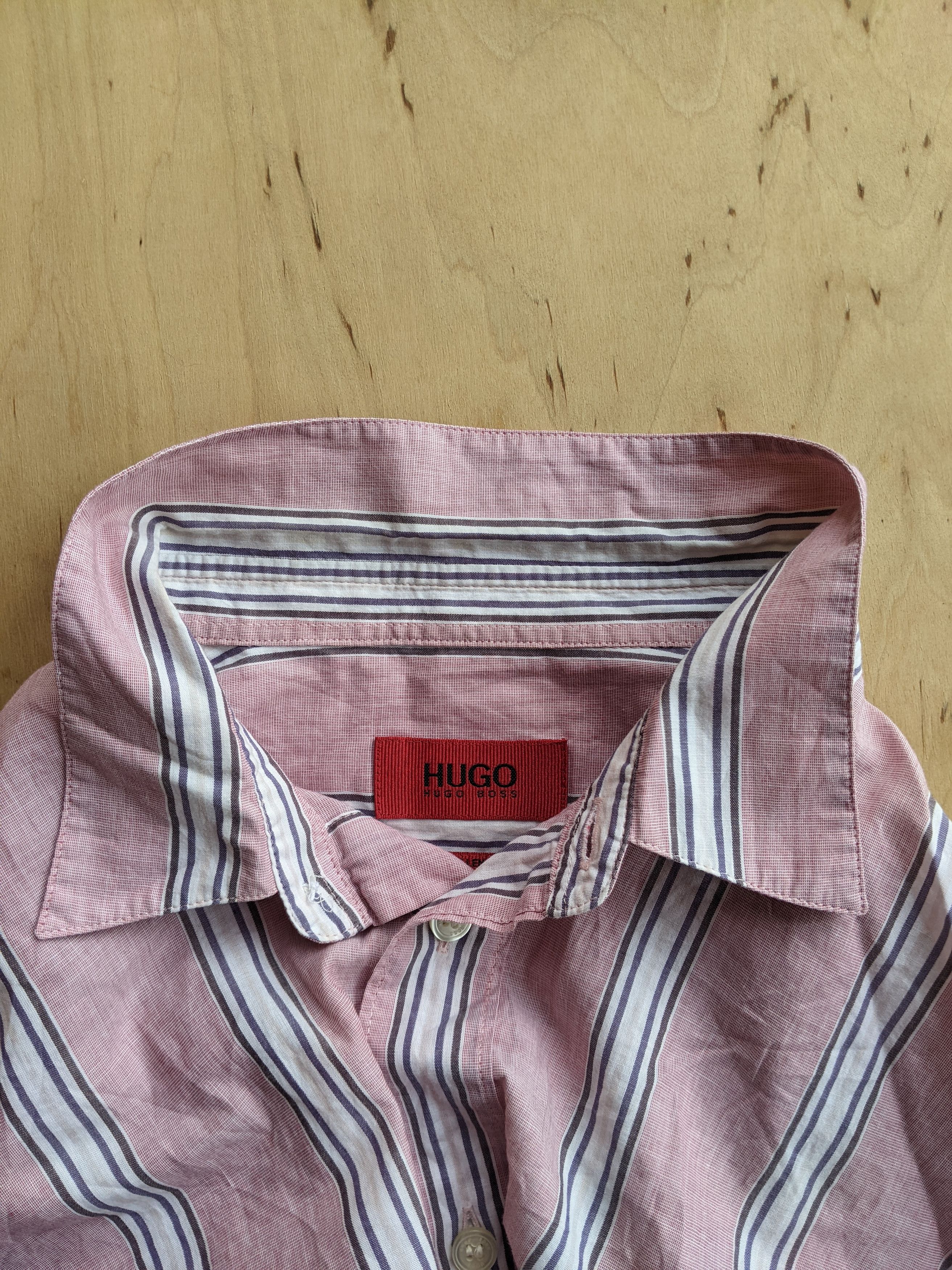 Hugo × Hugo Boss Hugo Boss Stripe Pink Longsleeve Cotton Shirt Size M Elvi Size US M / EU 48-50 / 2 - 5 Thumbnail