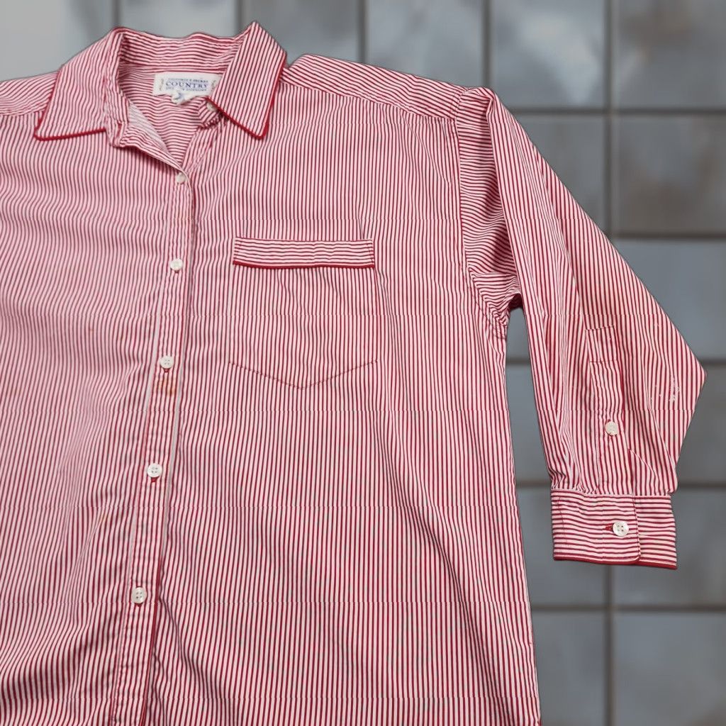 Victoria's Secret VINTAGE Victoria's Secret Country Shirt Womens Small Striped Button-Down 90s Size S / US 4 / IT 40 - 1 Thumbnail