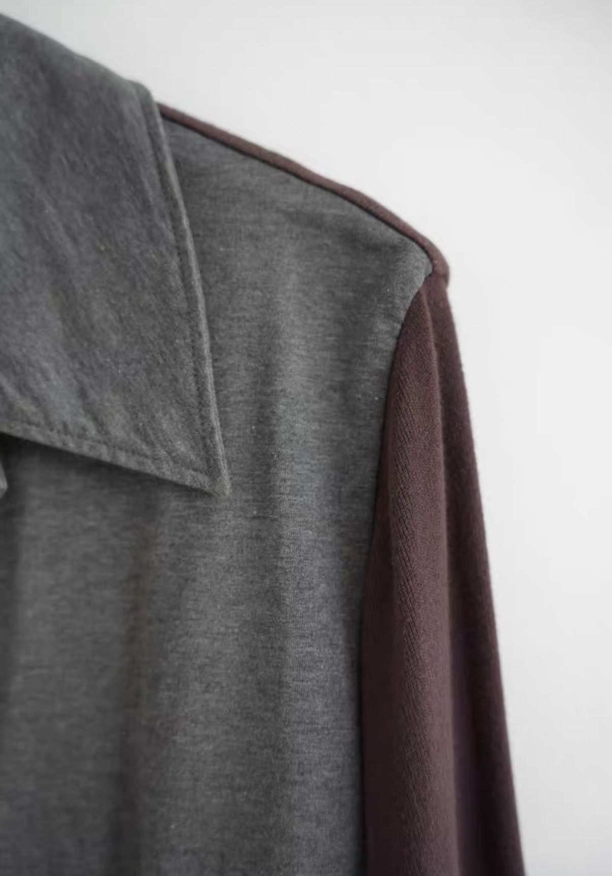 Yohji Yamamoto Yohji Yamamoto 01SS Grey Brown Panel Shirt K4 Size US L / EU 52-54 / 3 - 6 Thumbnail