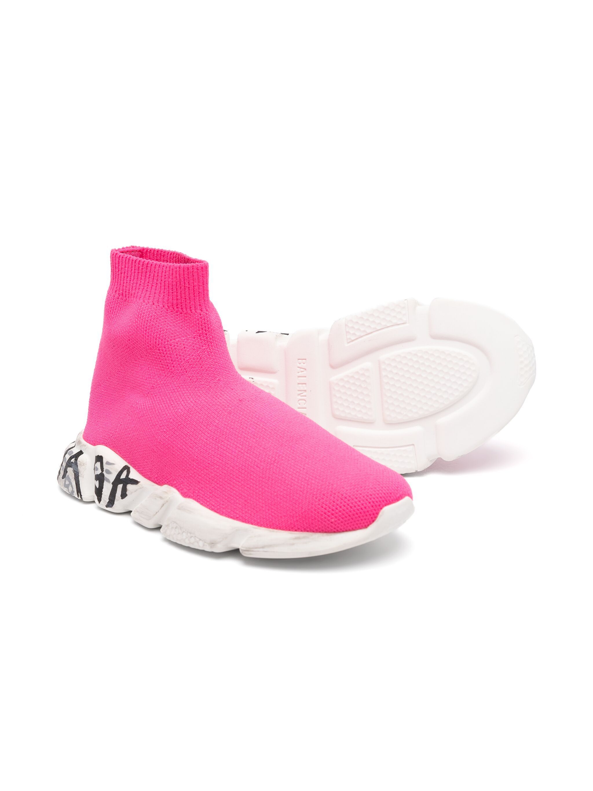 Balenciaga o1w1db10125 KIDS - Speed Graffiti Recycled Knit Sneakers Size US 5 / EU 37 - 3 Thumbnail