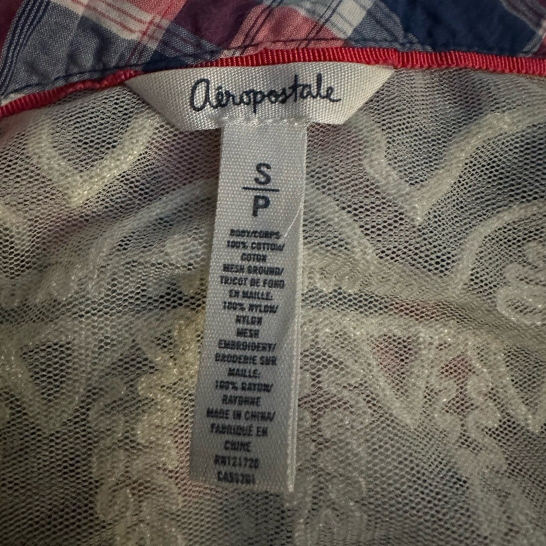 Aeropostale Vintage Y2k Aeropostale Plaid Lace Flannel Size S / US 4 / IT 40 - 8 Thumbnail