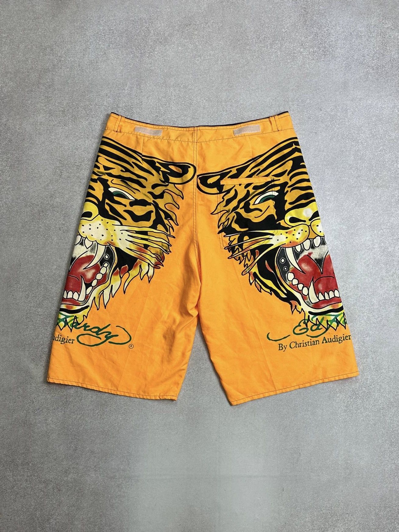 Ed Hardy × Ken Carson Vintage Ed Hardy Christian Audigier Tiger Shorts Rare Y2K Size US 36 / EU 52 - 3 Thumbnail