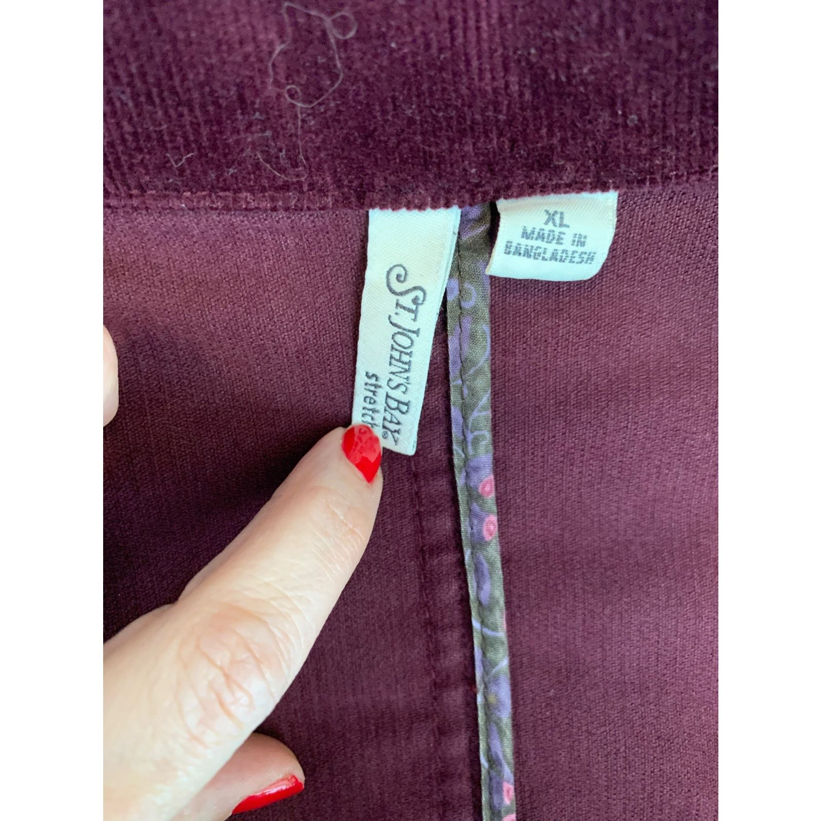 St. Johns Bay St. John's Bay stretch purple corduroy casual blazer size XL Size XL / US 12-14 / IT 48-50 - 3 Thumbnail