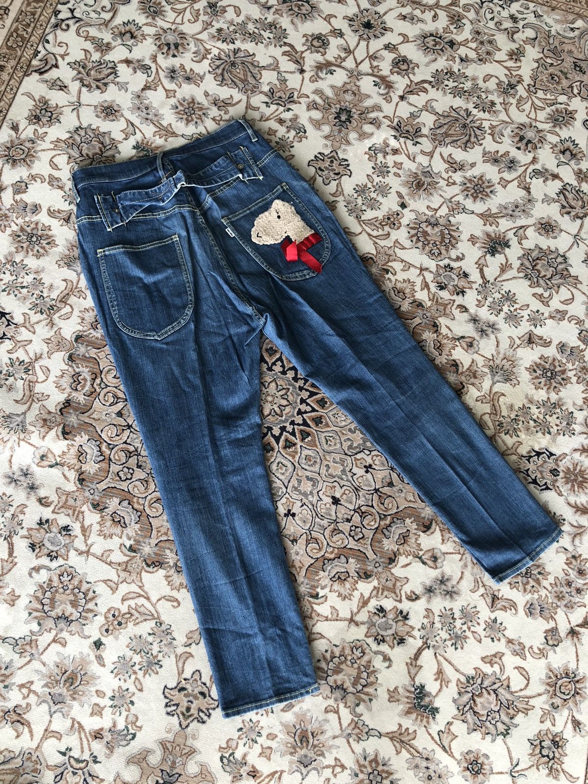 Issey Miyake × Japanese Brand × mercibeaucoup NE NET BUCKLE BACK JEANS Size US 32 / EU 48 - 1 Thumbnail