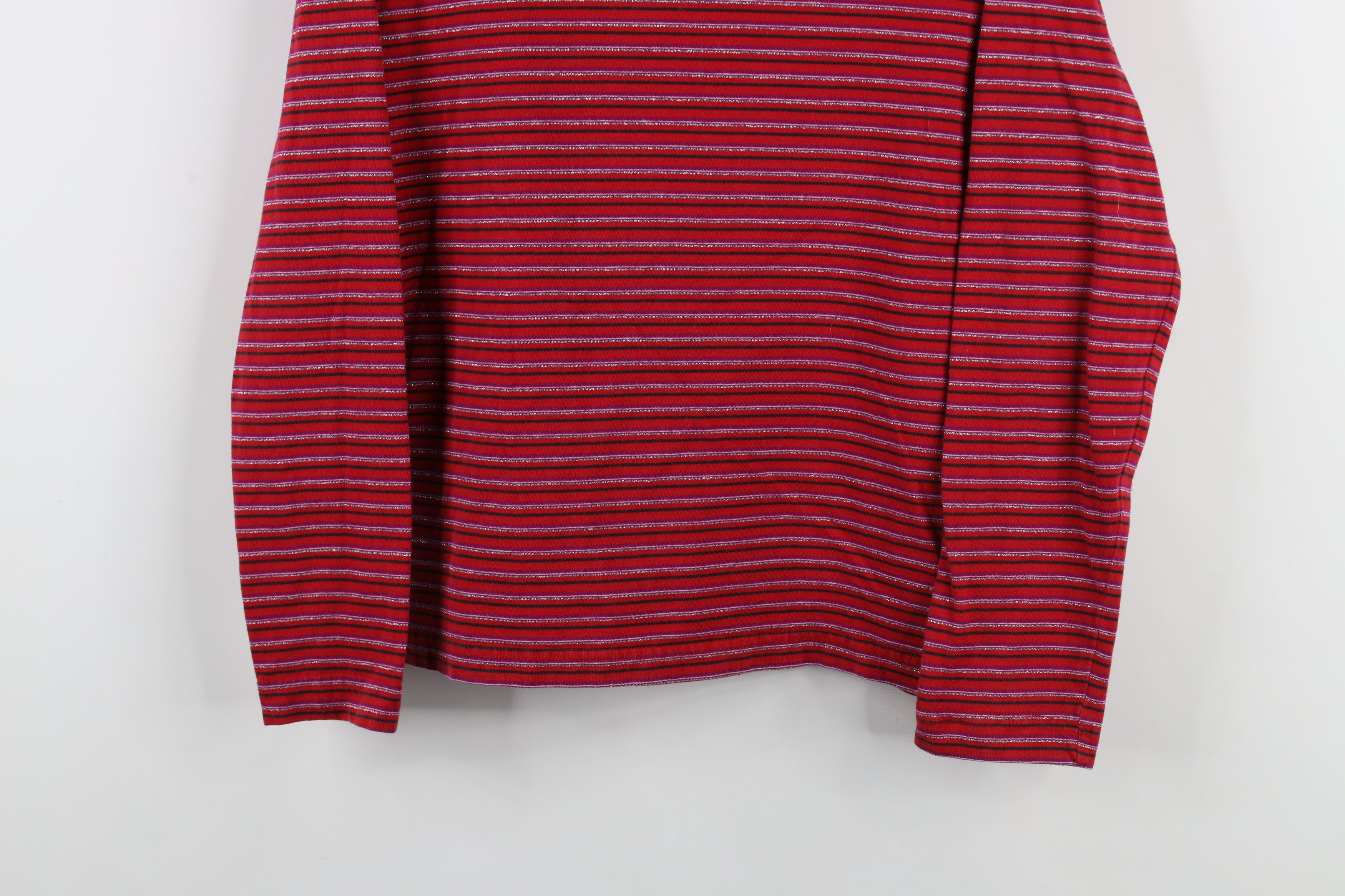 Vintage Vintage 90s Y2K Striped Long Sleeve Mock Neck T-Shirt Size S / US 4 / IT 40 - 3 Thumbnail