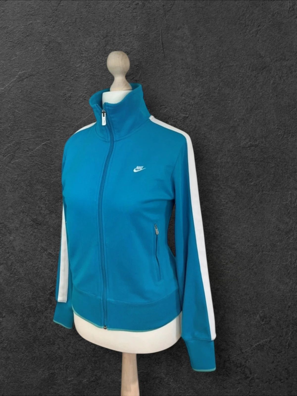 Nike Vintage 00s Nike Blue Womens Track Zip Sweatshirt M Size M / US 6-8 / IT 42-44 - 5 Thumbnail