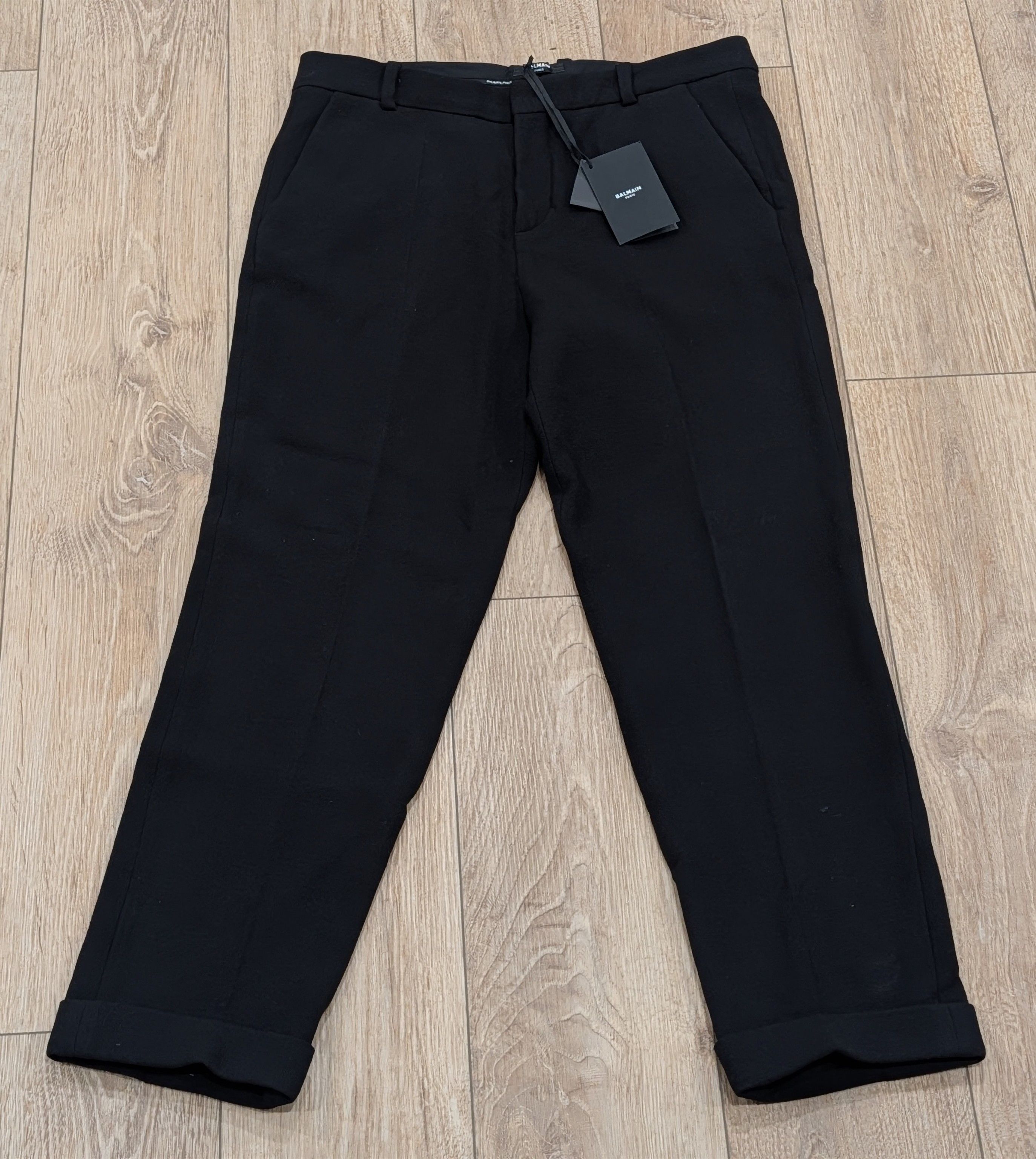 Balmain Balmain Tapered Cropped Trouser Pants Black 50 US 34 Size US 34 / EU 50 - 1 Thumbnail