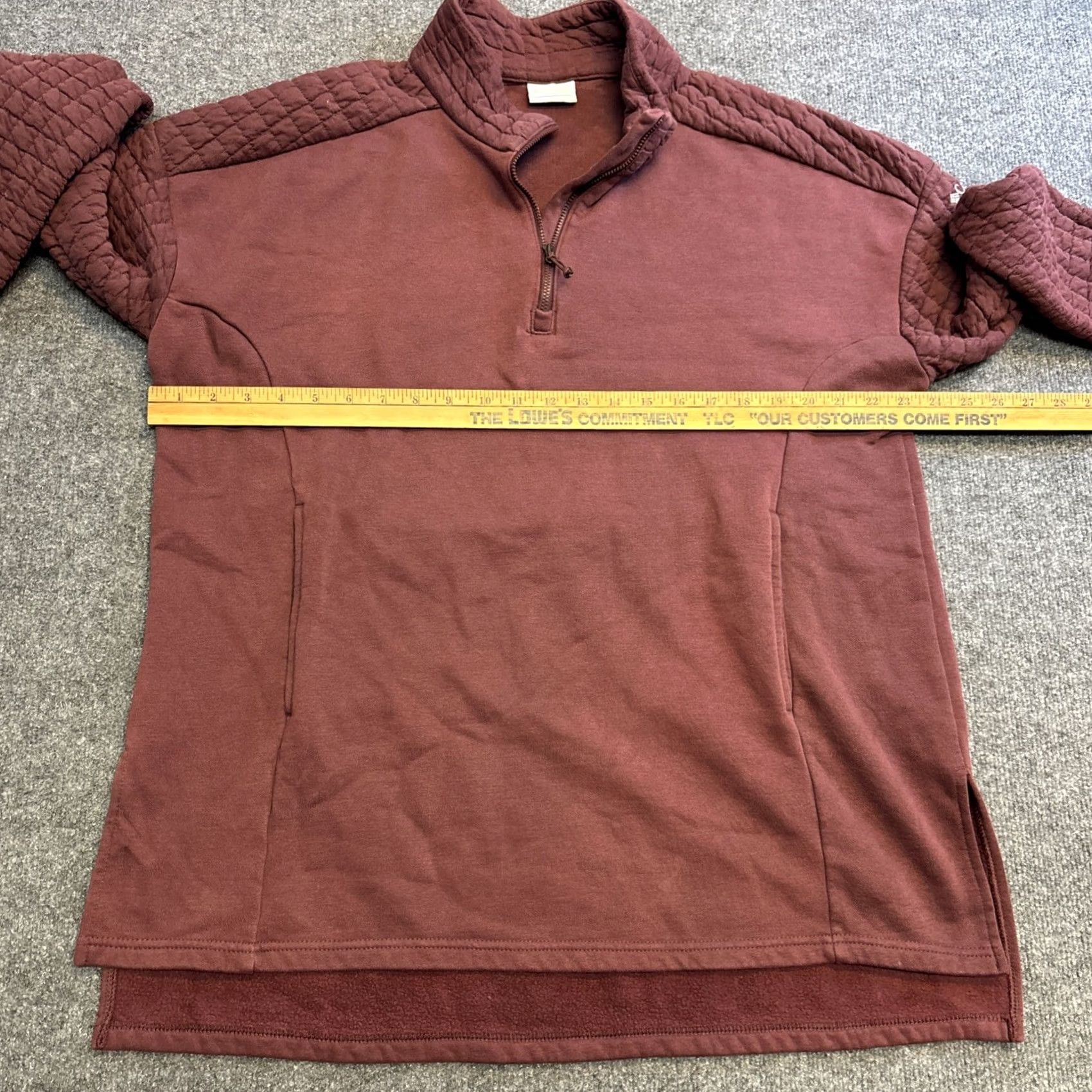 Vintage Columbia Quarter Zip Long Sleeve Quilted Sweater Women’s XL Wine Burgundy Size XL / US 12-14 / IT 48-50 - 3 Thumbnail