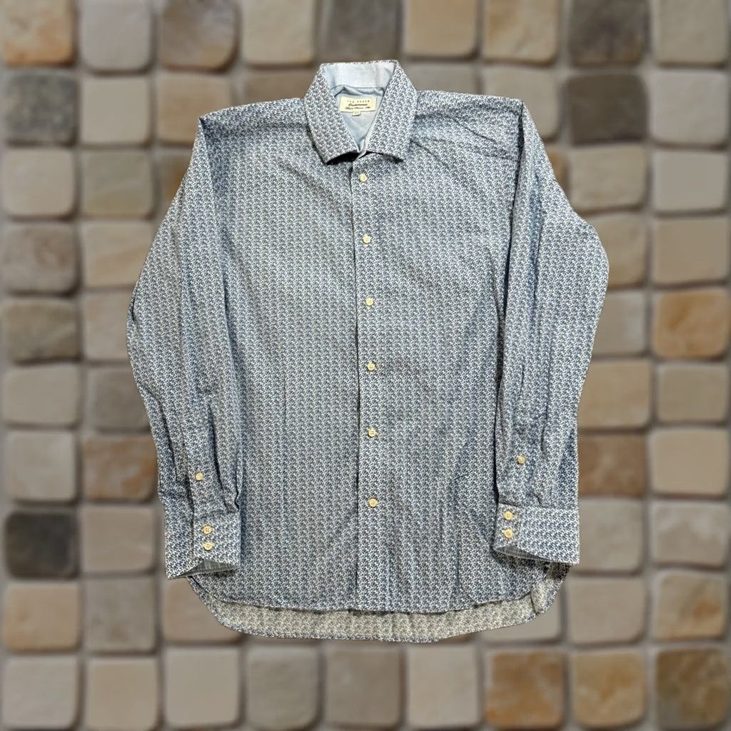 Ted Baker Ted Baker Endurance Dress Shirt Men 15.5 Blue Classic Fit Cotton Button Up Size 40R - 1 Thumbnail