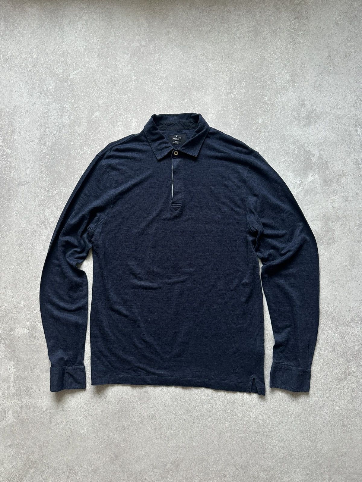 Designer × Hackett Hackett long sleeve t-shirt linen dark blue size L Size US L / EU 52-54 / 3 - 1 Thumbnail
