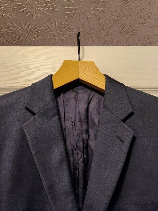 Calvin Klein CALVIN Klein men's blue 100%wool spot coat jacket blazer 44R Size 44R - 1 Thumbnail