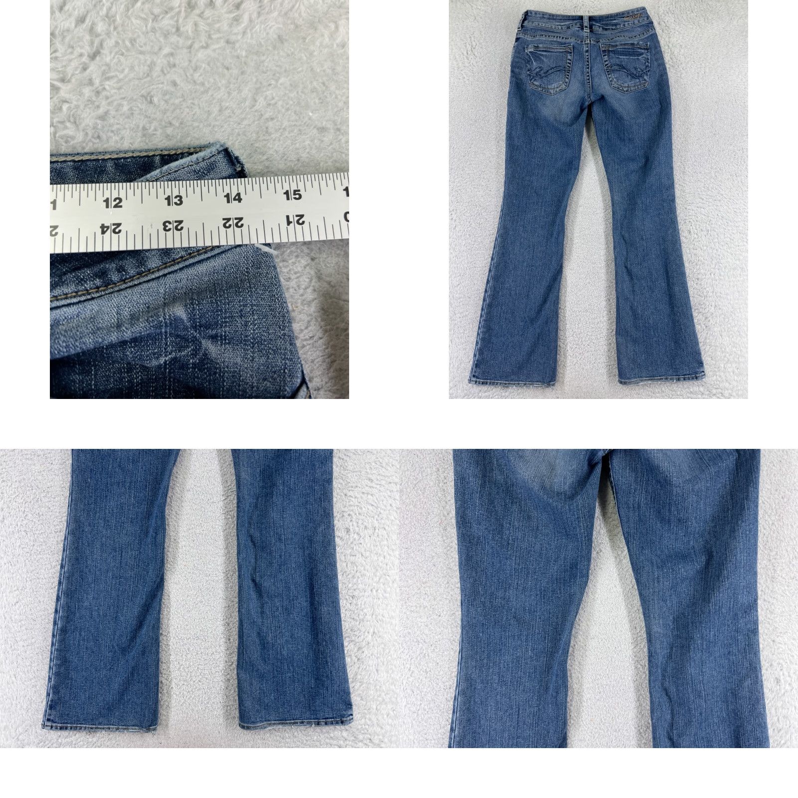 Silver Jeans Co. Silver Jeans Womens Jeans 36 Blue Denim Berkley Straight Distressed Embroidered Pants Size 25" / US 0 / IT 36 - 9 Thumbnail