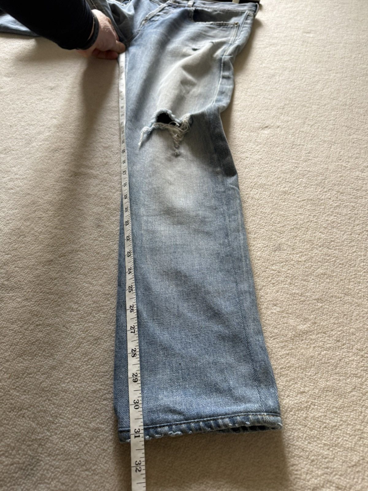 Saint Laurent Paris Saint Laurent slim ripped denim jeans 30 Santa Monica wash Size US 30 / EU 46 - 6 Thumbnail