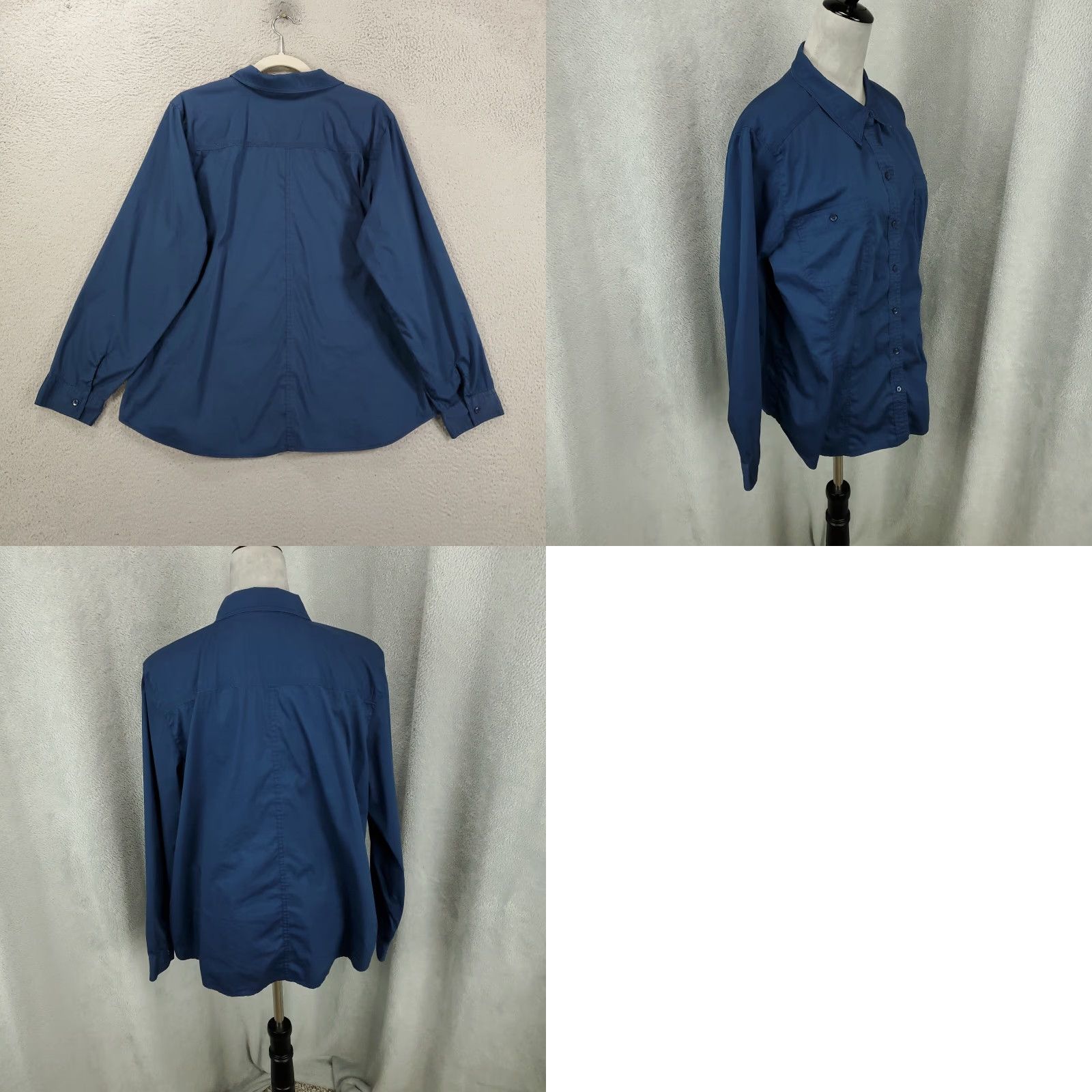 Vintage Chicos Blouse Womens L Blue Button Up Long Sleeve Collared 2 Chicos Size L / US 10 / IT 46 - 8 Thumbnail