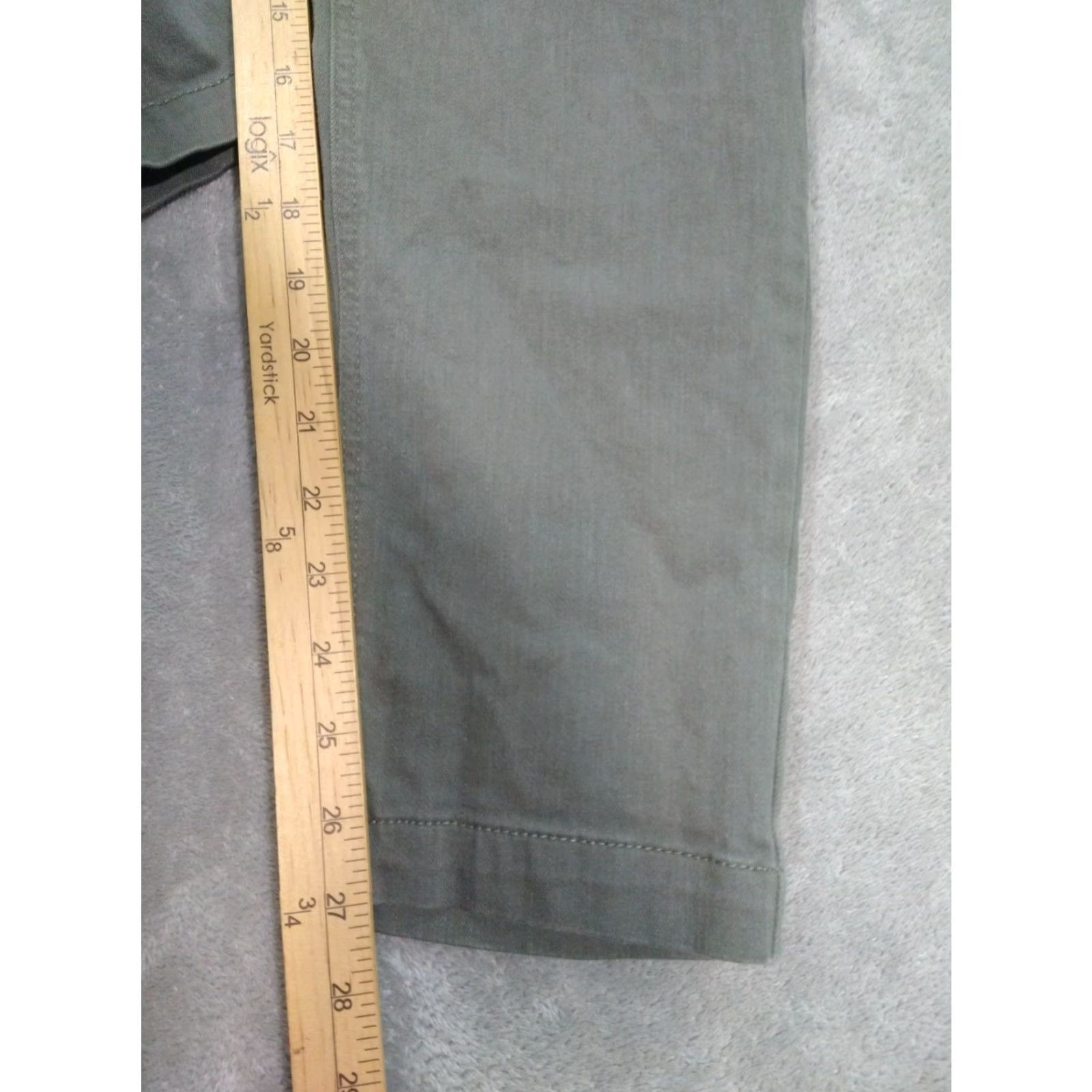 Vintage J Jill Pants Womens 10 Green Cargo Chino Floral Embroidered Mid Rise Stretch Casual Travel Bohemian Preppy Size 32" / US 10 / IT 46 - 5 Thumbnail
