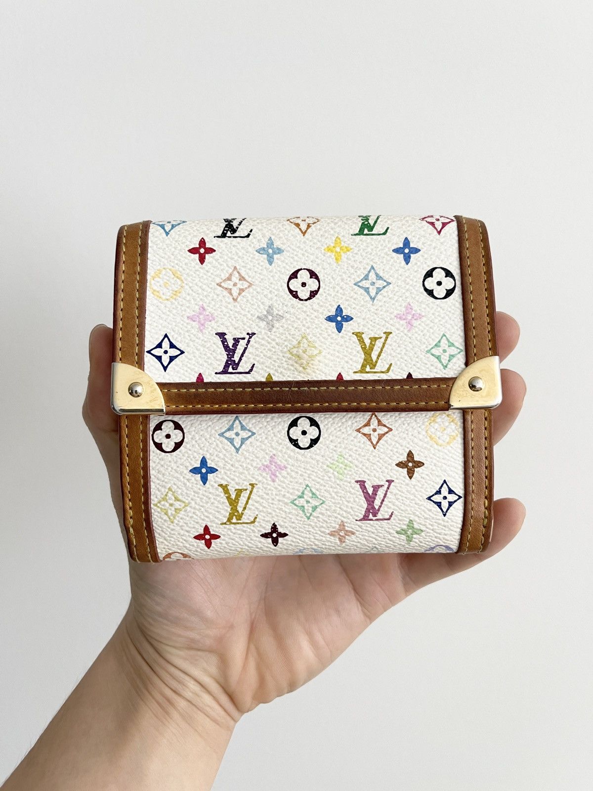 image of Archival Clothing x Louis Vuitton 2000S Louis Vuitton Takashi Murakami Monogram Trifold Wallet