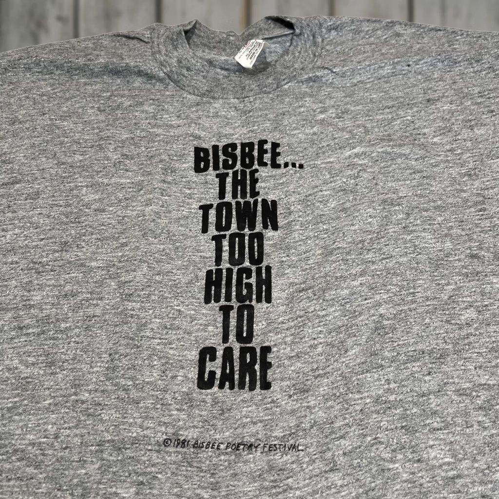 Vintage VINTAGE Bisbee Poetry Festival T Shirt XL Gray Short Sleeve Mens 1990s Bisbee The Town Too High To Care Sports-t By Stedman Graphic Tee Size US XL / EU 56 / 4 - 1 Thumbnail