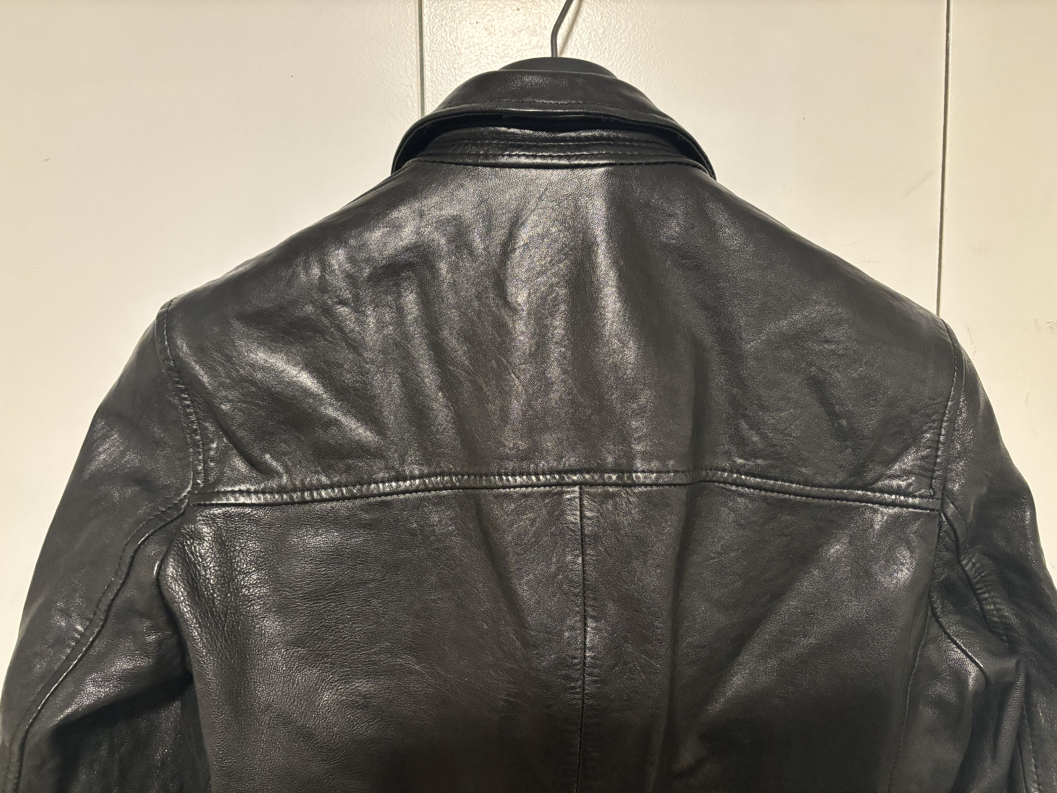 Allsaints $625 Black Leather Track Jacket - XS - Small Size US XS / EU 42 / 0 - 9 Thumbnail
