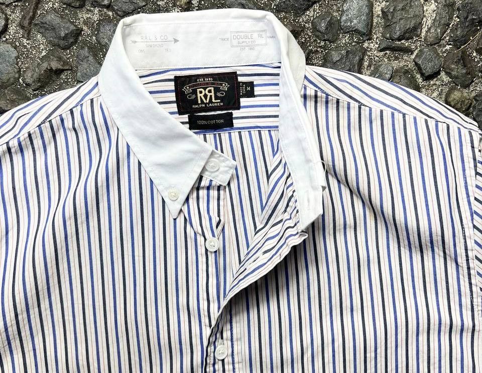 RRL Ralph Lauren RRL - RL Sanforized Stripe Shirt Size US M / EU 48-50 / 2 - 3 Thumbnail