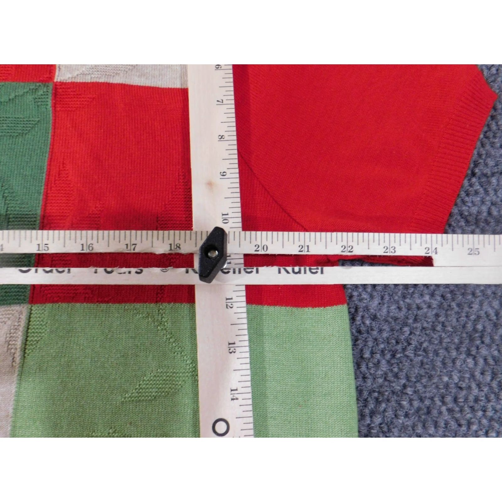 Vintage Alfred Dunner Sweater Women's XL Red Pullover Crewneck Check Knit Acrylic Raglan Sleeve Modern Casual Knit Shirt Size XL / US 12-14 / IT 48-50 - 5 Thumbnail