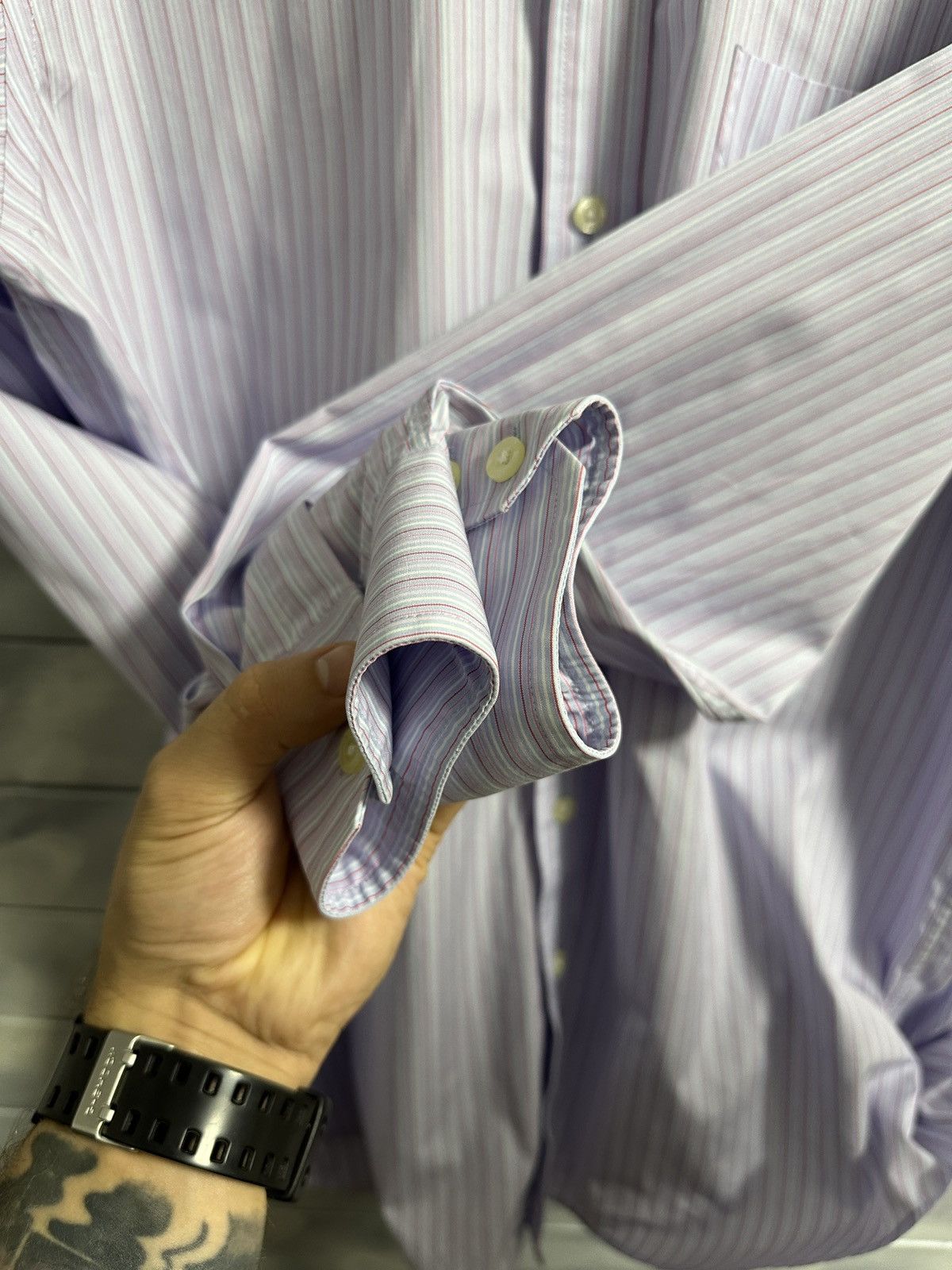 Balmain Rare Luxury Shirt Balmain Home Two Fold Cotton Vintage Size US L / EU 52-54 / 3 - 5 Thumbnail